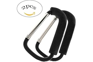 WADY Kinderwagan Haken, 2pcs Strong Buggy Karabinerhaken Mummy Clip Pram Buggy Einkaufstasche Halter 14cm