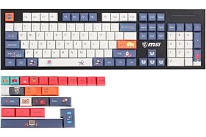 Geeksocial (Tylko klawisze) 104 + 24 nasadki klawiszy XDA, sublimacja barwników PBT, zgodny z układem ANSI ISO, GK61, 64, 68, 84, 87, 104, 108, do pracy i wypoczynku