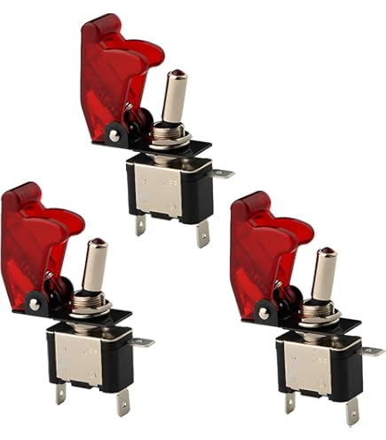 Pilot LA_45570 Interrupteur à Tirette Avec LED Rouge 12 V 10 A