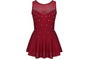 Oyolan Mädchen Ballettkleidung Ballettkleid Kinder Tanzbody Balletttrikot Tanzkleid mit Chiffon Rock Tütü 3-14 Jahre