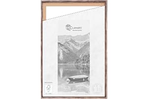 CLAMARO 'SFR35' Shadow Joint Frame for 90 x 120 cm Stretcher Frame, Dark Brown Oak MDF Wood Picture Frame for Stretcher Frame Canvas with Hanger and Mounting Material