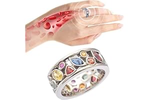 SOVTAY Bague IONIX en cristal-quartz d'Enéas, bague Ionix en cristal-quartz de TORINA, bague Ionix en cristal-quartz de HeathCryt, bague Ionix en cristal de quartz pour thérapie (6,1pcs)