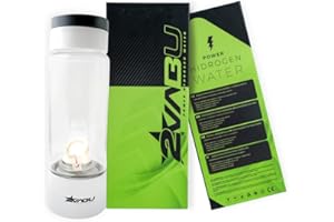 2VABU Molecular Sport - Botella Agua Hidrogenada Recargable - 1400 PPB Hidrógeno Molecular - Tecnología SPE y PEM - 400 ml – Incluye Funda Protectora