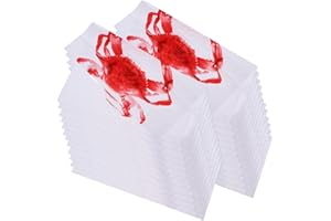 ULTECHNOVO 100 Pièces Bavoirs de Crabe Jetables Tablier de Fruits de Mer en Plastique Bavoirs de Fête de Crabe Adulte Tabliers Imperméables à l'huile Tabliers de Homard Barbecue Hot Pot