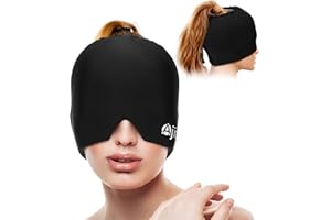 Ajiteogy Bonnet Anti Migraine Chaud et Froid,Masque migraine,Casque Froid Migraine,Migraine Chapeau de Soulagement des Maux de Tête,compresse froide pour les maux de tête des sinus