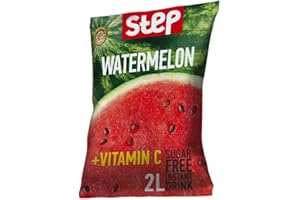 KENDY, Step, Aromatisant pour eau sans sucre, zéro calorie, préparation en poudre pour boisson instantanée, 24 sachets, saveur pastèque.