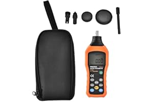 AKOZON Tachymètre numérique, PEAKMETER PM6208A Type de Tachymètre numérique Moteur Moteur LCD Rétro-éclairage Affichage Précision Jauge de vitesse Testeur portable