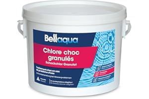 Bellaqua Chlore Choc Piscine 3kg – Traitement Choc Puissant – Granulés de Chlore Choc Rapide pour Piscine – Désinfection Immédiate Eau Trouble ou Verte