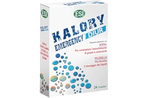 ESI - Kalory Emergency Diur, Integratore Alimentare Con Nopal E Pilosella, Favorisce Il Drenaggio Dei Liquidi E Contrasta L'Assorbimento Di Grassi E Carboidrati, Senza Glutine, 24 Ovalette