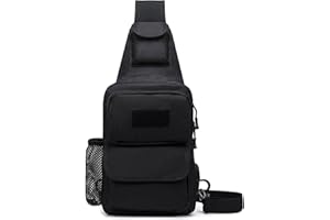 FANDARE Táctical Bolso Hombro Bolsa de Pecho Militar Bandoleras Cruzada con USB Bandolera Bolsos Bandolera para Hombres Mujer Escolar Senderismo Viaje Sling Crossbody Bag Negro