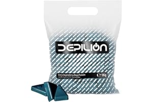 Cera caliente 1kg Azuleno | Cera baja fusión para depilación 1000gr | para pieles sensibles | Depilion