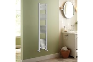Warmehaus Contemporary Straight Heated Bathroom Towel Rail Radiator Rad - 1800x400mm - Chrome