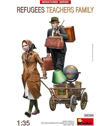 Miniart 1/35 – Famille De Musiciens Réfugiés – Kit Maquette Détaillé, Collectionneur Dès 14 Ans