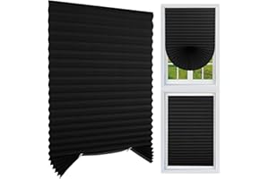 MI CASA Stick on Blinds Windows, No Drill Instant Temporary Curtains 60W x 150H cm Light Filtering Shade, Privacy Protection Bedroom, Kitchen, Bathroom, Easy Fit Blinds, with 2 Clips, Black