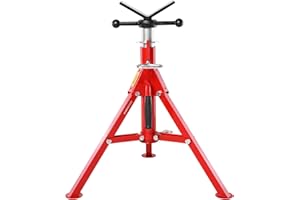 VEVOR Soporte de Tubos Regulable en Altura 61-107 cm, Carga 1134kg, Estructura de Acero al Carbono, Pies Plegables