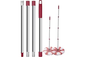 SOSALUK Manche pour Balai compatible avec Vileda Easy Wring and Clean Turbo 76cm-148cm Poignée Serpillere pour Vileda Turbo Réglable