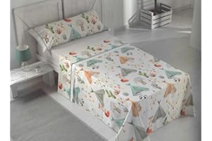 NAF Juego de sabanas 100% Algodon 3 Piezas Modelo Indy para Cama de 90cm