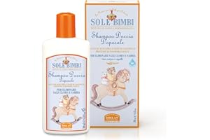 Helan, Sole Bimbi, Gel de Ducha After Sun Niños, Champú Niños con Almendras Dulces - Crema Hidratante Bebe con Áloe Vera - Gel de Baño y Champu Niños Reconstituyente con Flores de Caléndula - 200 ml