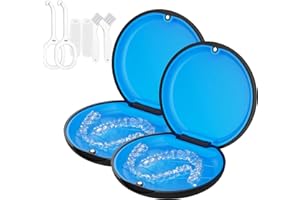 TYSORETY 2 Braces Box Tooth Splint Box Compatible with Invisaligns, Retainer Case with Removal Tools & Aligner Chewies & Brush, Removable Silicone Inner Compartment (Pack of 2)