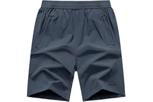 donhobo Men's Outdoor Breather Quick Dry Lightweight Sports Shorts Zipper Pockets