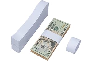 LUXIREMI 100Pcs Blank White Banknoten Bands für Bargeld, Banknote Papier Geld Cash Band Strap, selbstklebende Währung Riemen Papier Bands Bündel Bill Wrappers für Wraps Geld Organizing