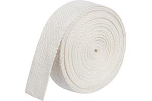 Kaket Polyester Cotton Weave Webbing Strap 5M/5 Yards, 0.98inch (25mm) Wide Heavy Duty Cotton Webbing Straps, Cotton Strap Belt for Backpack Crafts Arts