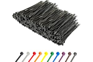 Gocableties Small Black Cable Ties, 100mm x 2.5mm, Bulk Pack of 1000, 4” Premium Nylon Zip Ties, Plastic Tie Wraps, Secure Self-Locking Mechanism, for Home, Garden, Office and DIY
