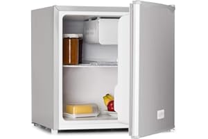 KLARSTEIN 50L1-SG - Low Noise, Mini Frigo, Minibar, Frigorifero Compatto, Freezer, Capacitá 40 L, Silenzioso, Bassa Rumorosità, Classe Efficienza Energetica F, Argento