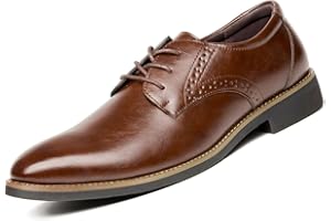 EDITCOZY Men's Lace-ups Oxford Formal Dress Shoes Leather Brogue Derbys Shoes