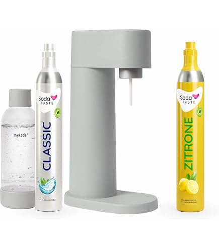 Bouteilles Mysoda 2x1L - PET Sans BPA, Verrouillage Rapide, Détails Bois - Gris