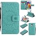 Produktbild Nancen Compatible with Handyhülle Galaxy S5 Hülle,Galaxy S5 / I9600 SM-G900F (5,1 Zoll) Leder Wallet Tasche Brieftasche Schutzhülle, Prägung Sonnenblume Muster