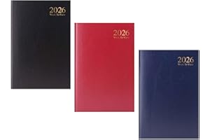 BBL BADA BUSINESS LIMITED A5 Week to View Diary 2026 Planner With Hardback Cover, Assorted Colors For Home and Office Use, 1 Pc