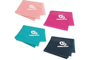 ‎CORESTEADY Coresteady Gymnastikband für Männer und Frauen – Fitnessband ohne Zurückschnellen für Krafttraining – Gummiband Sport für Fitness, Pilates, Physio und Yoga – Mit Trainingsanleitung