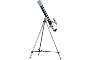 Bresser telescopio de Lentes Herkules 50/600, Apertura de 50 mm, Aumento de 30-150x, Montura acimutal, 3 oculares, Filtro Lunar, Espejo cenital