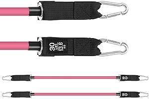 ALongSong Bandes de Résistance Elastiques de Musculation de Remplacement pour Barre de Pilates, 2Pcs 30LBS-Rose