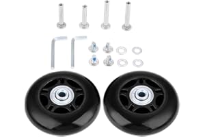LOTOWELZON 1 paio di ruote di ricambio per bagagli, 70 mm con cuscinetti da 6 mm, kit di riparazione ABEC 608zz per valigie e pattini in linea all'aperto (OD70 x W24 mm/2,7 x 0,96 pollici)