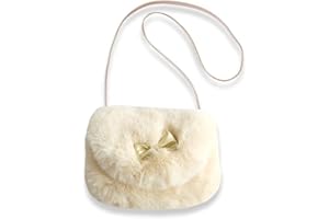 Spldsun Plüsch Kleine Umhängetasche, Handtasche Mini Prinzessin, für Kinder Alter von 3-5 Jahren Geeignet, Aufbewahrung von Schlüsseln, Taschentüchern, Masken, Karten (Weiß)