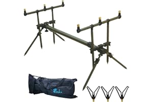 CROCH Master Rod Pod Rod Holder Aluminium Deluxe for 3 Rods with Rod Rest Bag