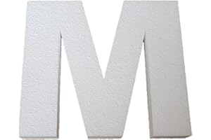 Decoporex – Lettre M en polystyrène expansé de 20 cm de hauteur et 3 cm d'épaisseur