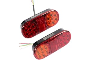 AOHEWEI 2pcs Universel Feux Arrières De Remorque LED Éclairage Feu De Camion Lampe De Freinage 12v Imperméable Arrêter L'éclairage pour Camion Remorque Caravane Van Ou Tracteur (14 led chips-2pcs)
