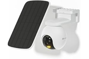 EZVIZ CB8 KIT 2K Caméra Surveillance WiFi Extérieure sans Fil, Solaire, Batterie 10400mAh, Suivi Intelligent, Détection de Personne, Vision Nocturne Couleur, Audio Bidirectionnel, Sirère, Type C