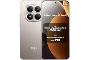 Xiaomi Redmi Note 15 Pro 5G, Smartphone 12+512 Go, Batterie Massive de 6580 mAh, IP66/IP68, Nouvel Appareil Photo 200 MP, écran AMOLED 1.5K de 6,83 Pouces, Couleur Titane, Garantie 2 Ans