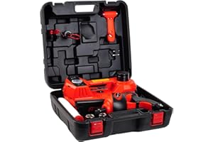 ROGTZ Upgraded 5 Ton Hydraulic Car Jack Kit, All-in-One 12V Floor Jack with Impact Wrench and Air Pump, 5-in-1 Tire Change Emergency Repair Set for Car SUV Truck