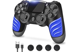 gamtooy Controller Wireless compatibile con la console Play4/Slim/Pro, Joystick P4, Controller PC cablato, con giroscopio a 6 assi, touch pad
