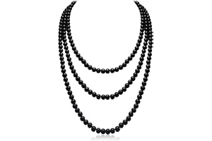 KARELLS 1920 st pärlhalsband, 150 cm långt imitationspärlhalsband, pärlhalsband, långt fuskpärlor, för bröllop, förlovning, pärlhalsband, halsbandsstil