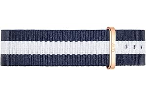 Daniel Wellington Classic Glasgow Cinturino Unisex Adulto, 18mm, in NATO, Blu/Bianco/Oro Rosato