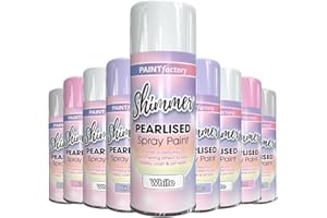 AlezyB 1 x Pearlised Shimmer White Aerosol Spray Paint 400ml Aerosol Spray Paint in variety of colors White Pink Silver Lilac,Arts Crafts