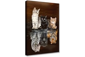 WALARKY Mindset is Everything Cat Body Tiger Picture Mindset Motivational Entrepreneur Positive Quotes Canvas Wall Art Entrepreneur for Office Classroom Living Room Home Decor Ready to Hang16''Wx24''H