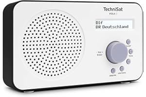 TechniSat VIOLA 2 - tragbares DAB Radio (DAB+, UKW, Lautsprecher, Kopfhöreranschluss, zweizeiliges Display, Tastensteuerung, klein, 1 Watt RMS) weiß/schwarz