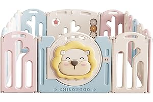 UBABY - Parque Infantil Bebé - Parque de Juegos - Corralito Bebé - Incluye: 20 Bolas - 148 x 155cm. Altura 63 cm - Modelo León - Multicolor